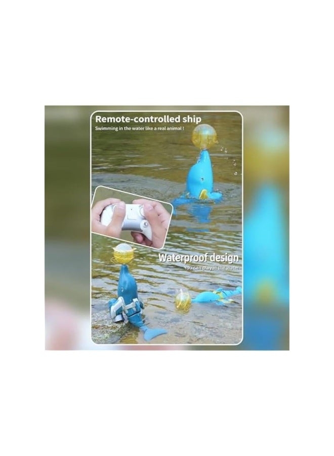 Remote Control Dolphin Toy for Kids, 2.4GHz High Simulation RC Dolphin for Lake River Pool, Great Gift RC Boat Water Toys with Dolphin Head Ball Rotation for Boys and Girls - Image 2