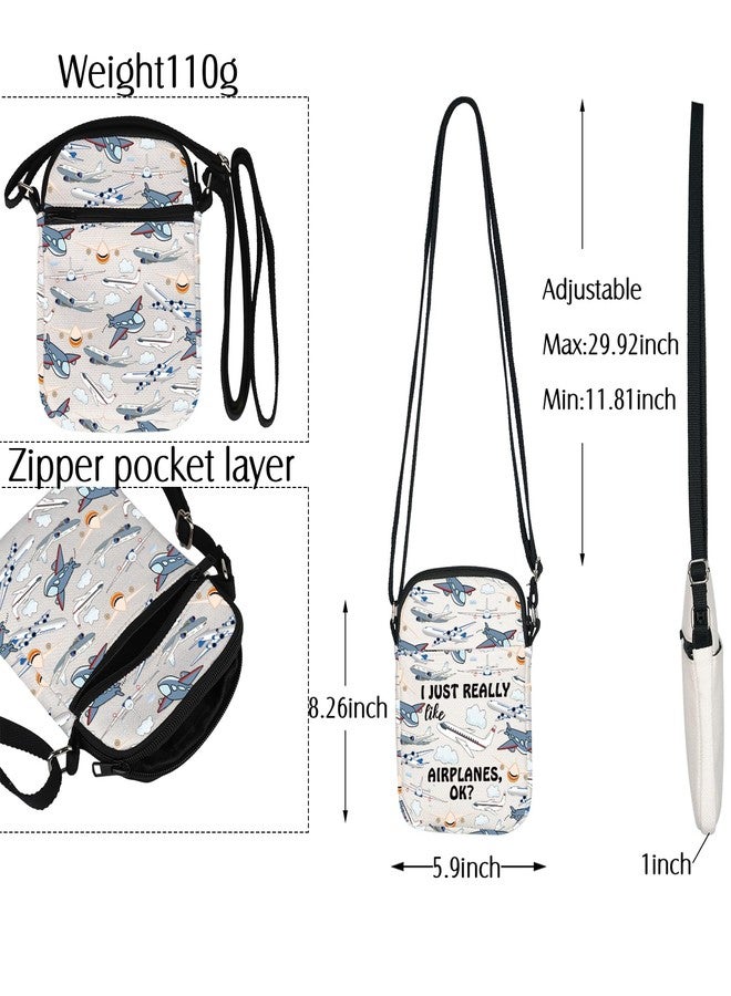 BNQL Airplane Crossbody Bag Airplane Lover Gifts Aviation Pilot Gifts Plane Gift I Just Really Like Airplanes Cell Phone Purse Bag - Image 4