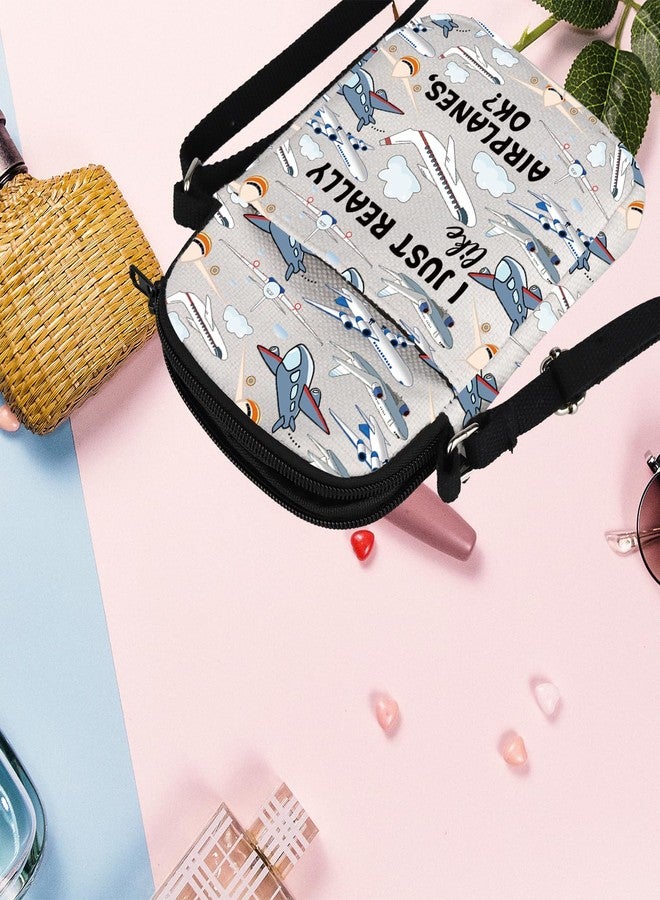 BNQL Airplane Crossbody Bag Airplane Lover Gifts Aviation Pilot Gifts Plane Gift I Just Really Like Airplanes Cell Phone Purse Bag - Image 3