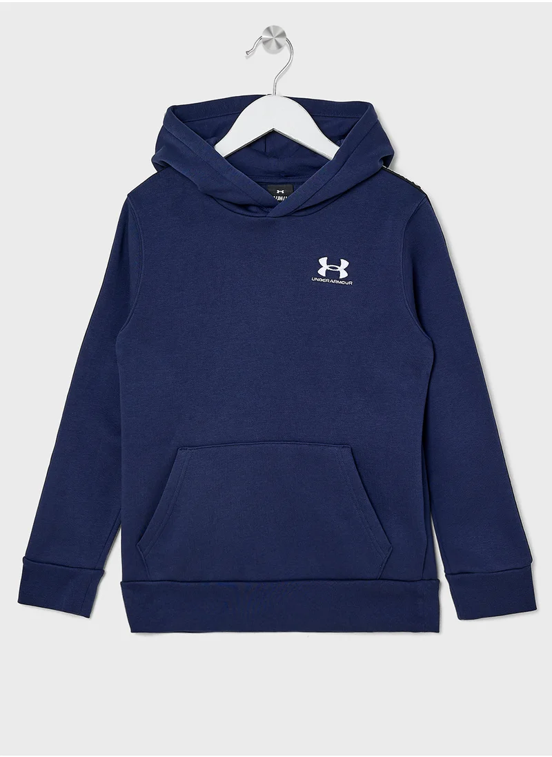 UNDER ARMOUR Boys' UA Icon Fleece Taping Hoodie