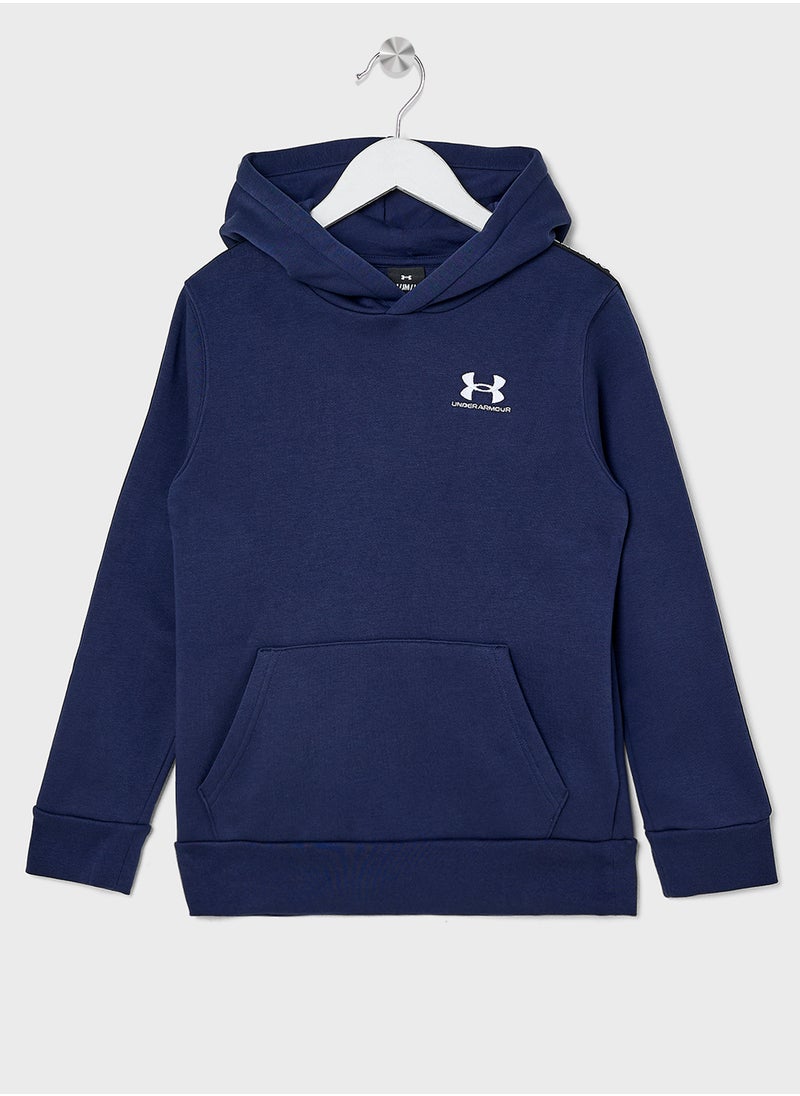 UNDER ARMOUR Boys' UA Icon Fleece Taping Hoodie  - Image 1