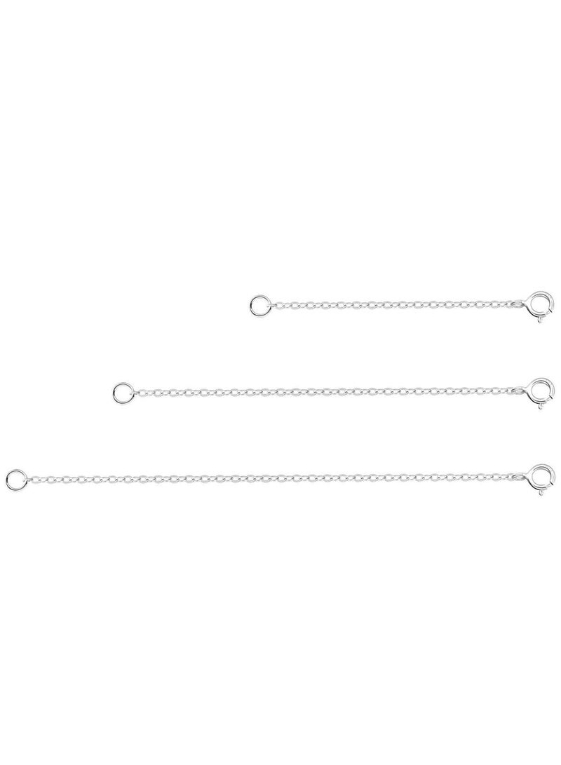 Sweet seven 3 Pcs 925 Sterling Silver Necklace Extenders Delicate Necklace Extender Chain Set for Women Durable Strong Removable Necklace Bracelet Anklet Extension Jewelry Making Chains 2" 3.15" 4" - Image 1