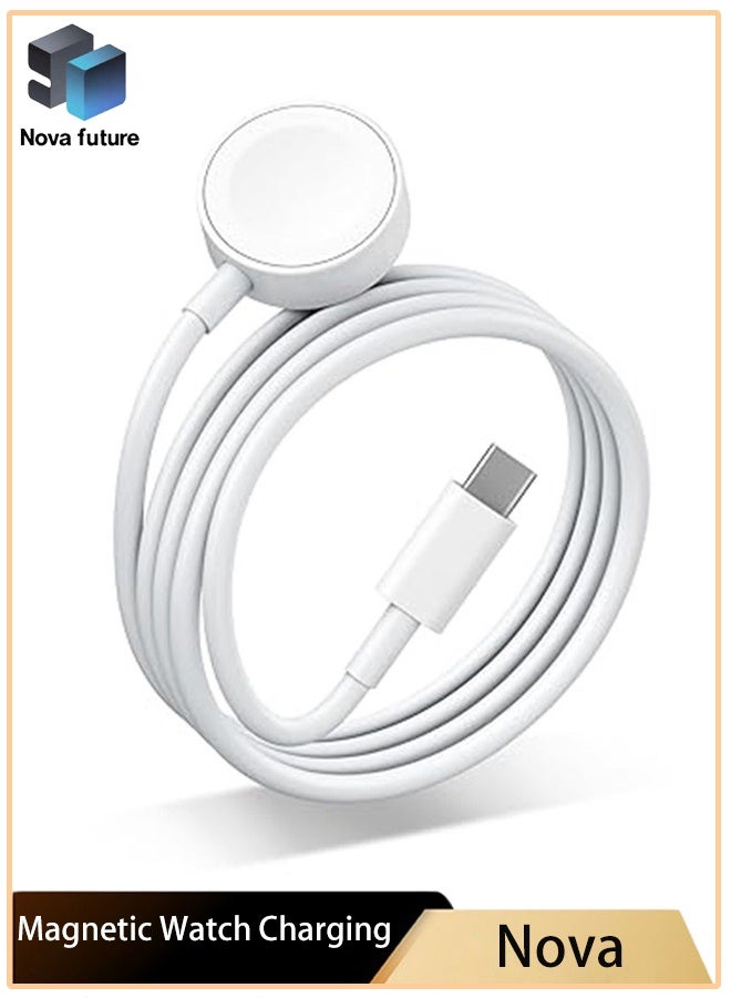 Nova future Fast Charging USB C Watch Charger Cord Compatible for Apple Watch, Magnetic Watch Charging Cable Compatible for Watch Series 9/8/7/Ultra/Ultra2/SE2/6/5/4/3/2/1/SE1, Type C Cord, 1M - Image 1