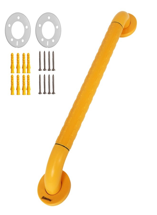 Simon's Grippy Heavy-Duty Nylon and SS304 Inside Bathroom and Toilet Anti Slip Grab bar with for Elderly Hand Railing and Safety Handle| Orange | 3.5 cm Broad, 60cm Length - Pack of 1 - Image 1