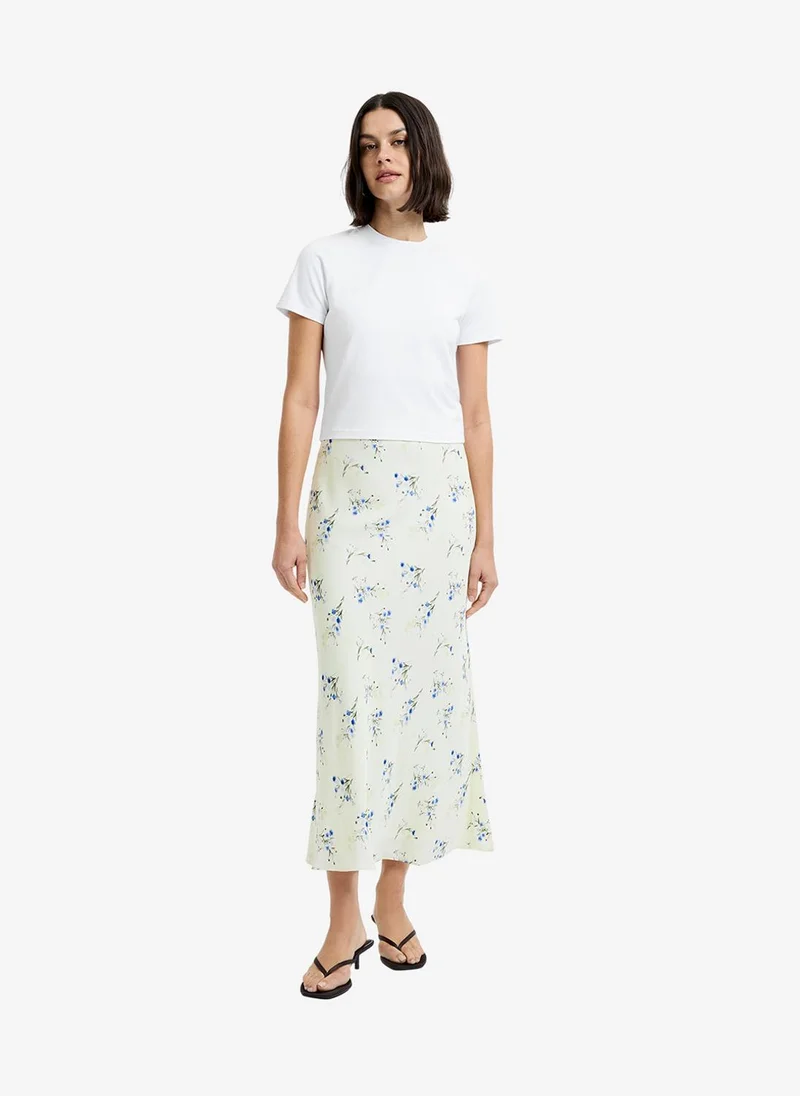 French Connection Women's Cucumber Crush Harper Fleur Bias Midi Skirt