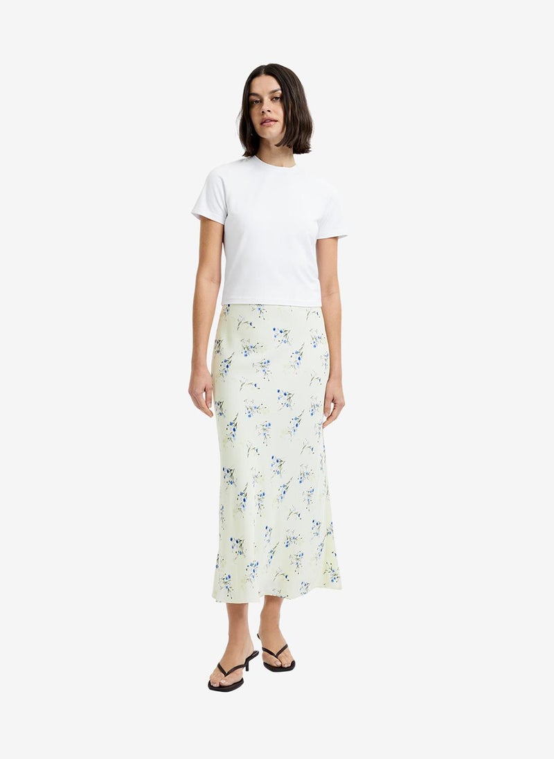 French Connection Women's Cucumber Crush Harper Fleur Bias Midi Skirt - Image 1