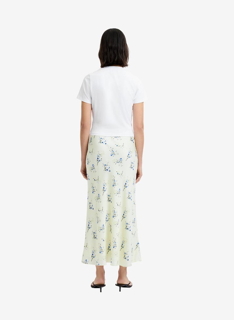 French Connection Women's Cucumber Crush Harper Fleur Bias Midi Skirt - Image 3