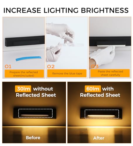 CLOUDY BAY [6 Pack] 3 Color Low Voltage 12-24V LED Step Lights Outdoor,2.5W Landscape Cutoff Stair Riser Light,Deck Step Lights Outside Accent Lighting Fixtures,Wet Location,Black - Image 4