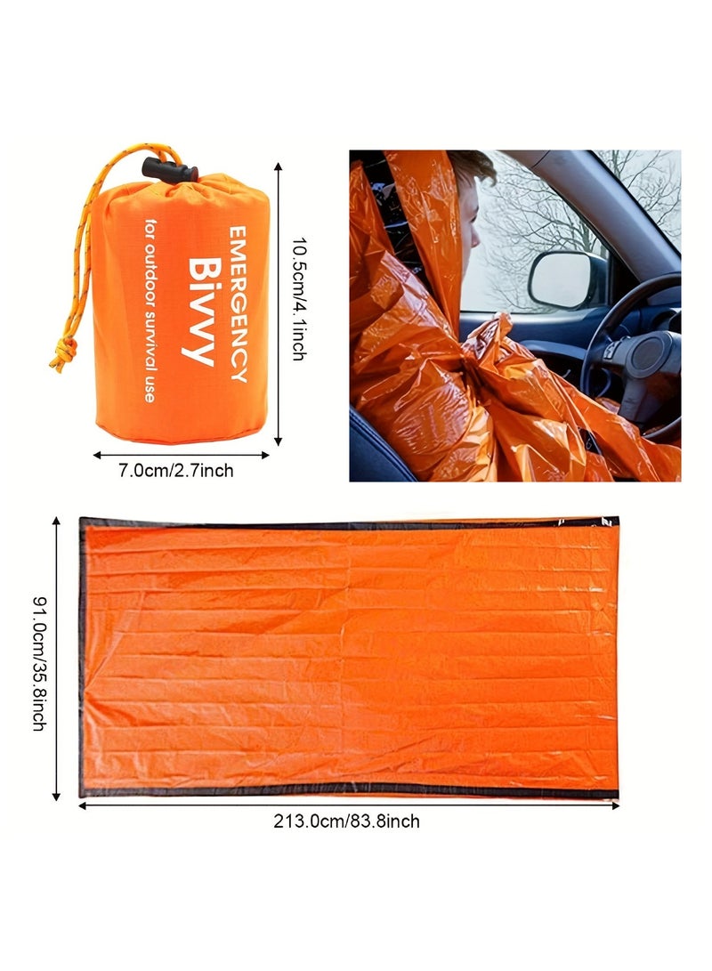 Generic Emergency Sleeping Bag, Lightweight Survival Sleeping Bags Waterproof Thermal Emergency Blanket, Bivy Sack Survival Gear for Outdoor Adventure, Camping, Hiking  - Image 2