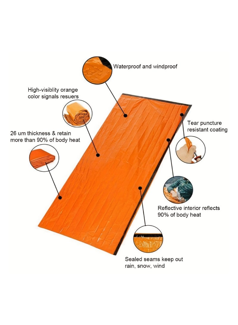 Generic Emergency Sleeping Bag, Lightweight Survival Sleeping Bags Waterproof Thermal Emergency Blanket, Bivy Sack Survival Gear for Outdoor Adventure, Camping, Hiking  - Image 3