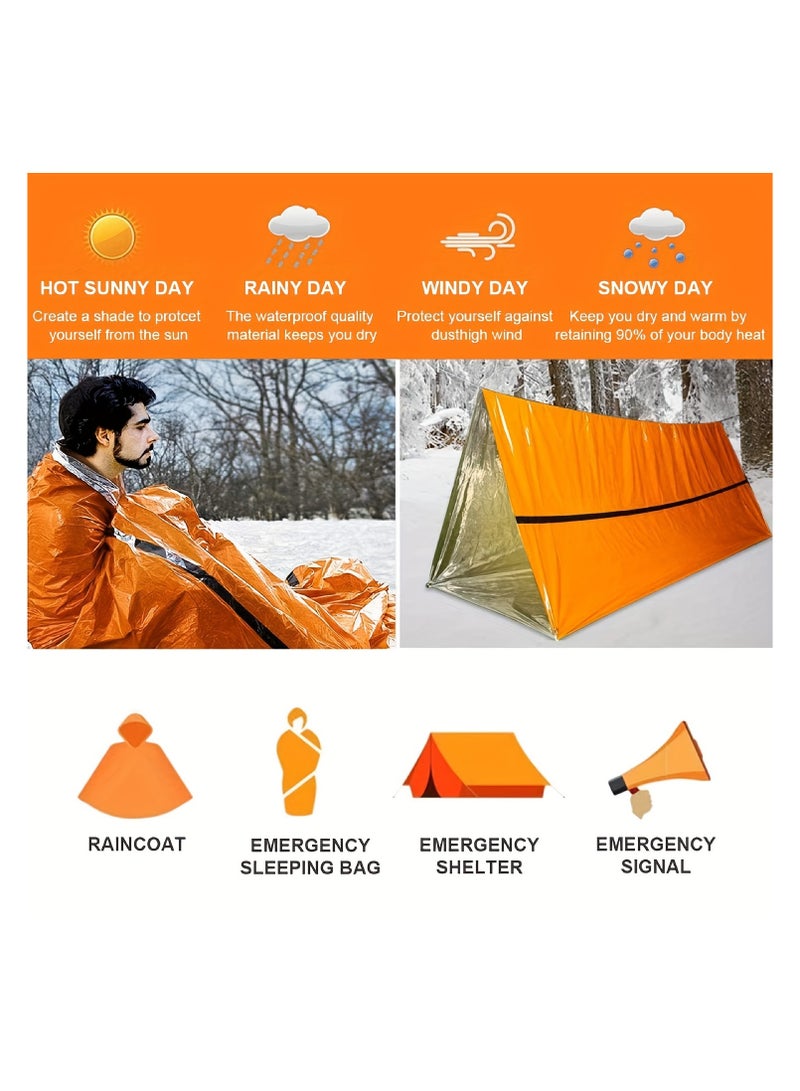 Generic Emergency Sleeping Bag, Lightweight Survival Sleeping Bags Waterproof Thermal Emergency Blanket, Bivy Sack Survival Gear for Outdoor Adventure, Camping, Hiking  - Image 4