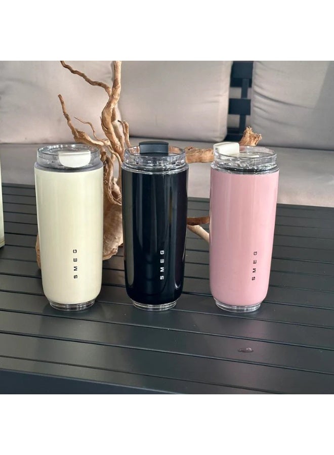 Smeg Travel Coffee Mug, 420ml Insulated Beverage Cup With Leakproof Lid, Long Lasting Coffee Tumbler With Lid, Travel Coffee Thermos - Image 2