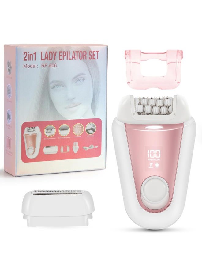 YHC Epilator for Women – Cordless 2-in-1 Hair Removal with 32 Tweezers, Rechargeable Electric Shaver for Legs, Arms & Body - Image 1