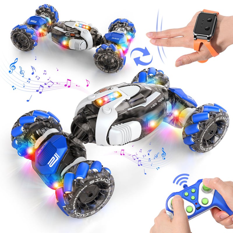 Nicella Remote Control Car RC Toys Gifts for 6 7 8 9 10 11 12 Year Old Boys Girls 360 Rotating 4WD Gesture Sensing RC Sunt Car with Lights Music Cool Birthday Gifts for Kids - Image 3