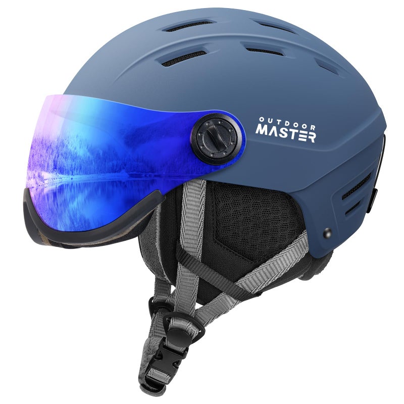 OutdoorMaster Snowboard Helmet with Ski Goggles,Ski Helmet and 2-in-1 Visor Detachable Goggles Set,Protective EPS Foam & 14 Cooling Vents -Snow Helmets for Men,Women & Youth - Image 1