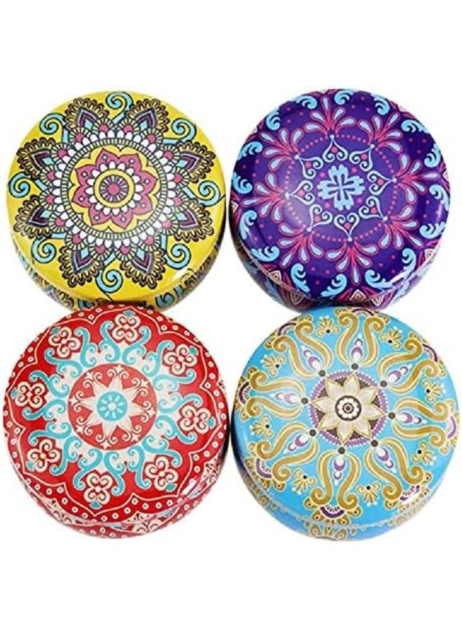 Romantic Scented Candle In Ornate Decorative Containers (4Pieces) (Multi Color)  - Image 1