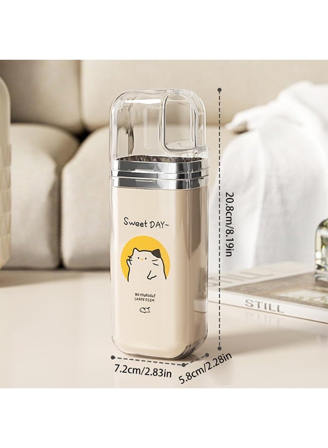 3 in 1 Portable Toothbrush Holder, Toothpaste Case for Family Travel, Cute Organizer for Camping Business Trip Bathroom, Cat Pattern - Image 3