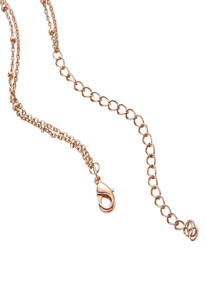 PAVOI 14K Gold Plated Layering Necklaces | Stylish Minimalist Design Pendant Necklaces | Butterfly, Heart, Lock, Evil Eye, Coin, Lightning Bolt, Circle, Cross Pendants for Women, 2, Rose Gold, No - Image 3