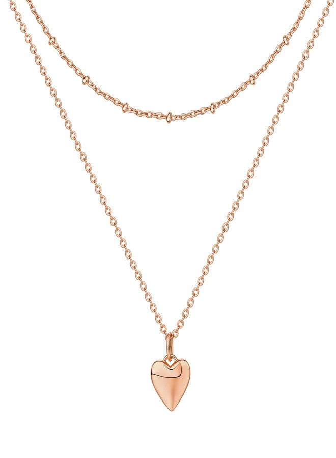 PAVOI 14K Gold Plated Layering Necklaces | Stylish Minimalist Design Pendant Necklaces | Butterfly, Heart, Lock, Evil Eye, Coin, Lightning Bolt, Circle, Cross Pendants for Women, 2, Rose Gold, No - Image 1