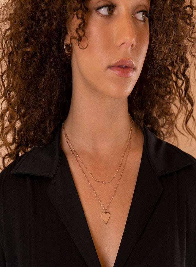 PAVOI 14K Gold Plated Layering Necklaces | Stylish Minimalist Design Pendant Necklaces | Butterfly, Heart, Lock, Evil Eye, Coin, Lightning Bolt, Circle, Cross Pendants for Women, 2, Rose Gold, No - Image 2