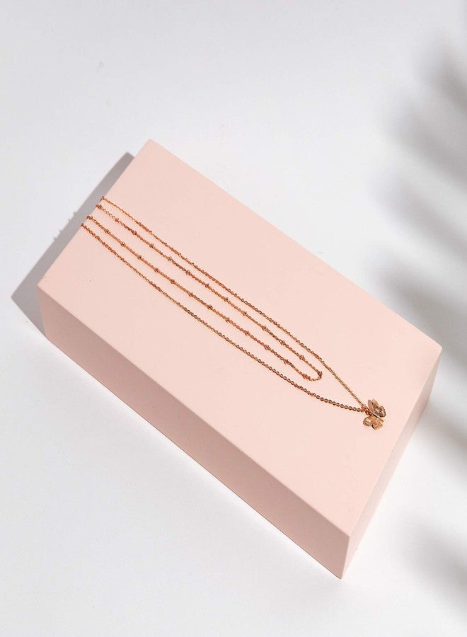 PAVOI 14K Gold Plated Layering Necklaces | Stylish Minimalist Design Pendant Necklaces | Butterfly, Heart, Lock, Evil Eye, Coin, Lightning Bolt, Circle, Cross Pendants for Women, 2, Rose Gold, No - Image 4