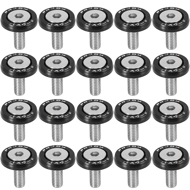 Tempsnow 20Pcs/Set Bumper Fender Washers Engine Bay Dress Up Bolts Fasteners M6 JDM Fender Washer Kit-Black - Image 5