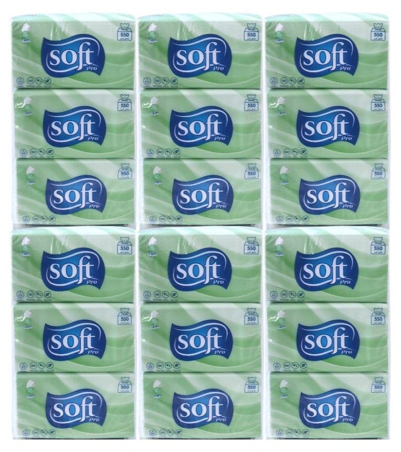 سوفت مناديل سوفت برو 550 منديل  - عبوة من 18 قطعة - Image 1
