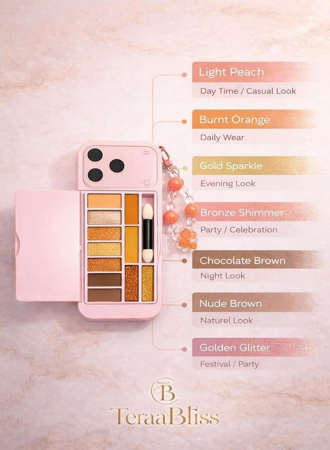 Teraabliss I Phone Style Mini Eyeshadow Palette - Model 17 i-Style Phone Inspired Design Soft & Skin Friendly Formula Long Lasting Shades (pink) - Image 3
