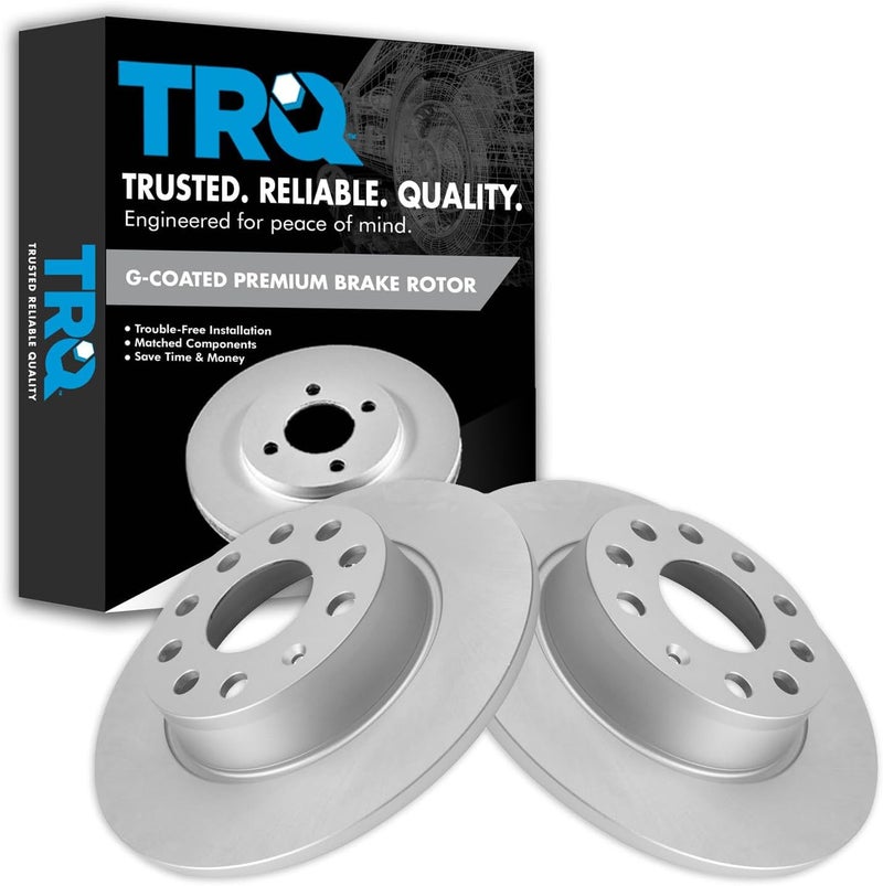 TRQ Rear Brake Rotor Set Compatible with 2010-2020 Audi 2009-2023 Volkswagen - Image 1
