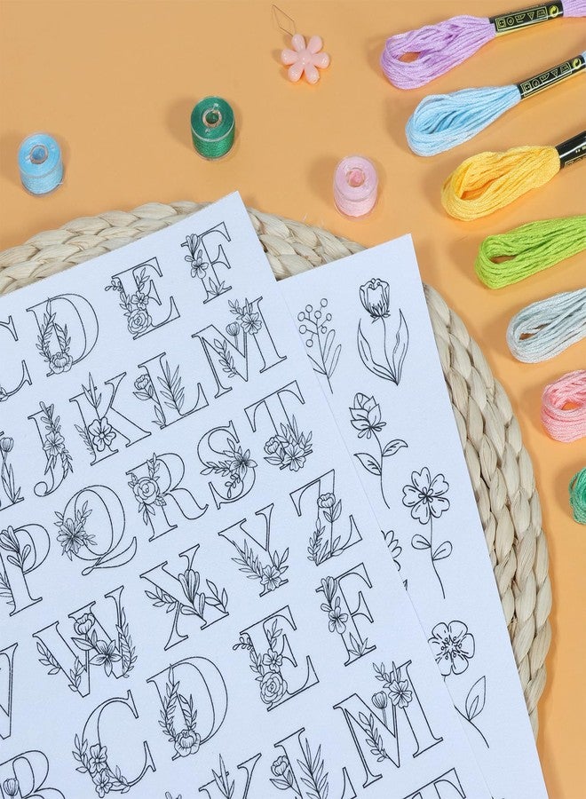Patemby Embroidery Pattern Water Soluble Embroidery Stabilizers, Stick and Stitch Embroidery Paper Wash Away with Pre-Printed Pattern Designs Stencils Transfers for Hand Sewing Lover Beginner - Image 4