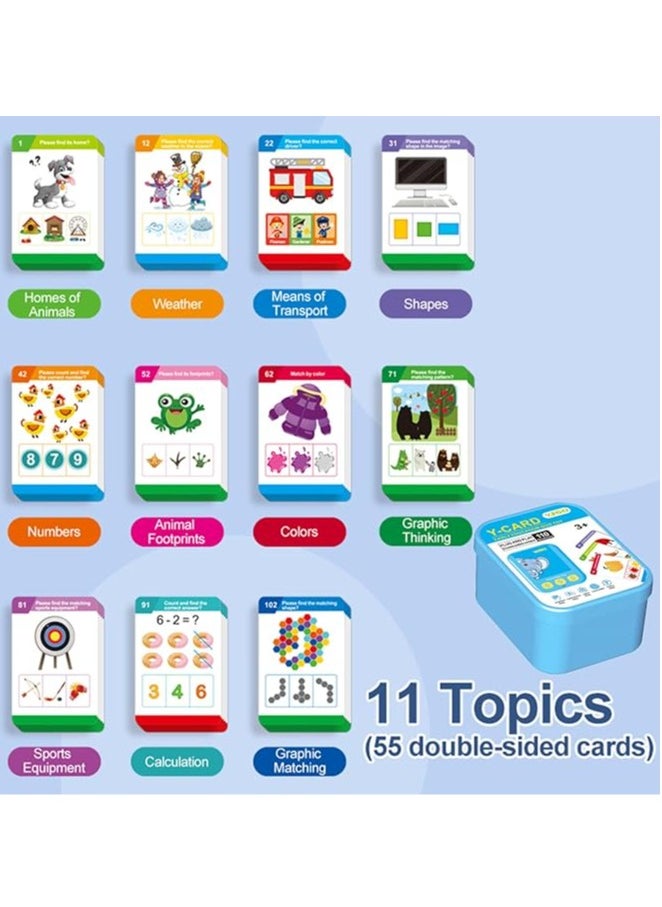 General - Flashcards for toddlers for logical thinking and basic cognition, parent-child interactive toys for boys and girls aged 3, 4, 5 and 6 years, Montessori 110 educational learning - Image 1