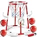 JUKUDAHU Swimming Pool Basketball Hoop Toy for Kids 2 3 4 5 6 Years Old Floating Pool Basketball Game Toys with 4 Balls AirPump Outdoor Play Poolside Summer Water for Boys Girls Age 4812 Red - Image 2