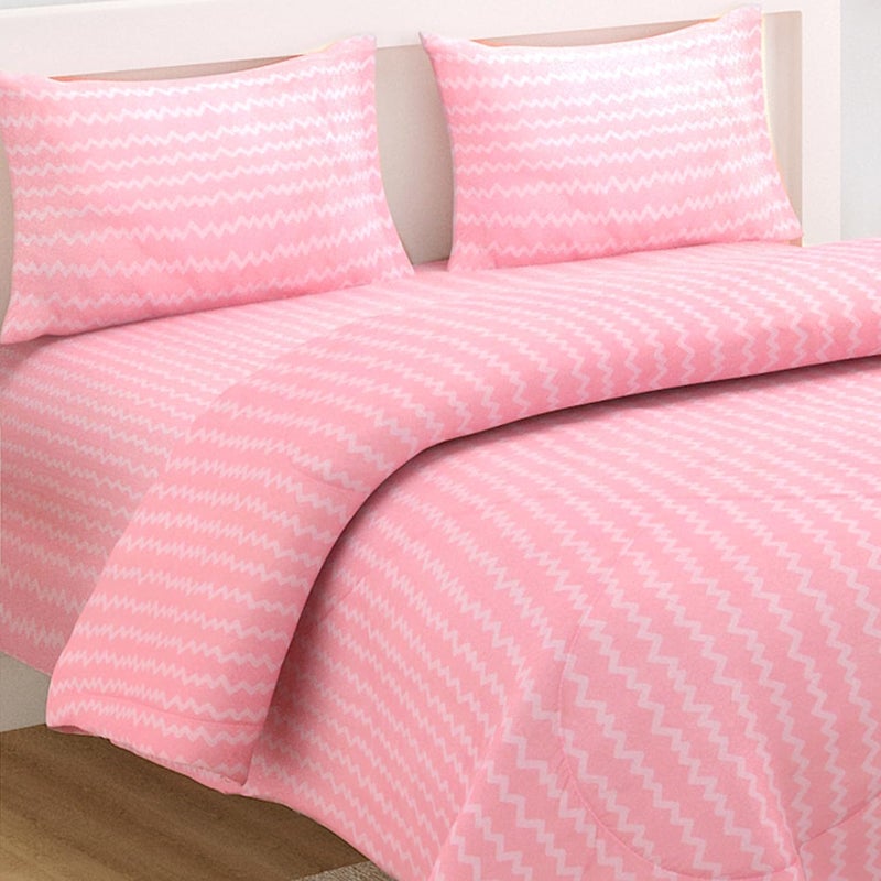HOKIPO HOKIPO Super Soft Microfiber Double Bed Size AC Comforter/Blanket/Duvet/Bedding Set for Double Bed with 1 Flat Bedsheet and 2 Pillow Cover, 220 GSM (NEW-562-D7)  - Image 3