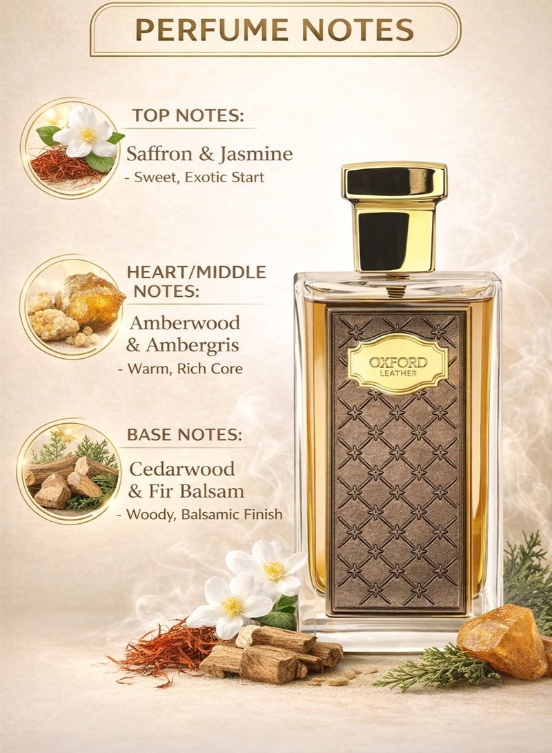 دازلينغ عطر اوكسفورد ليذر عطر طويل الثبات او دي بارفيوم 100 مل مستوحى من الفخامة برائحة خشبية للجنسين - Image 2