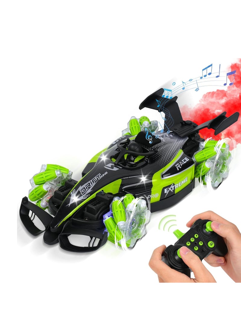 ليفي سيارة حيلة RC عالية السرعة بمقياس 1:12 (سيارة تحكم عن بعد) للأطفال والكبار - سيارة تحكم عن بعد بالدفع الرباعي (سيارة ريموت كنترول) مع دوران 360 درجة (دوران 360 درجة)، رذاذ (رذاذ)، أضواء (أضواء) وموسيقى (موسيقى) | سيارة سباق كهربائية قابلة للشحن للطرق الوعرة (سيارة سباق كهربائية) للأولاد (الأولاد) والبنات (البنات) والمبتدئين (مبتدئين) - Image 1