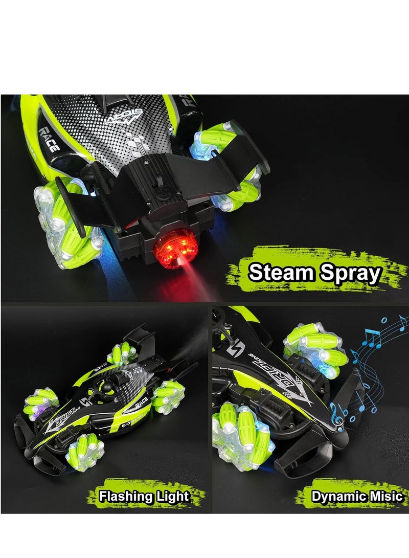 ليفي سيارة حيلة RC عالية السرعة بمقياس 1:12 (سيارة تحكم عن بعد) للأطفال والكبار - سيارة تحكم عن بعد بالدفع الرباعي (سيارة ريموت كنترول) مع دوران 360 درجة (دوران 360 درجة)، رذاذ (رذاذ)، أضواء (أضواء) وموسيقى (موسيقى) | سيارة سباق كهربائية قابلة للشحن للطرق الوعرة (سيارة سباق كهربائية) للأولاد (الأولاد) والبنات (البنات) والمبتدئين (مبتدئين) - Image 2