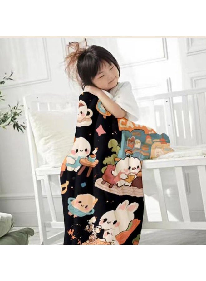 عام بطانية رقيقة من الفانيلا الكرتونية للأطفال والرضع (دافئة ومريحة، ومناسبة للنوم والألعاب) 70 سم * 100 سم - Image 2