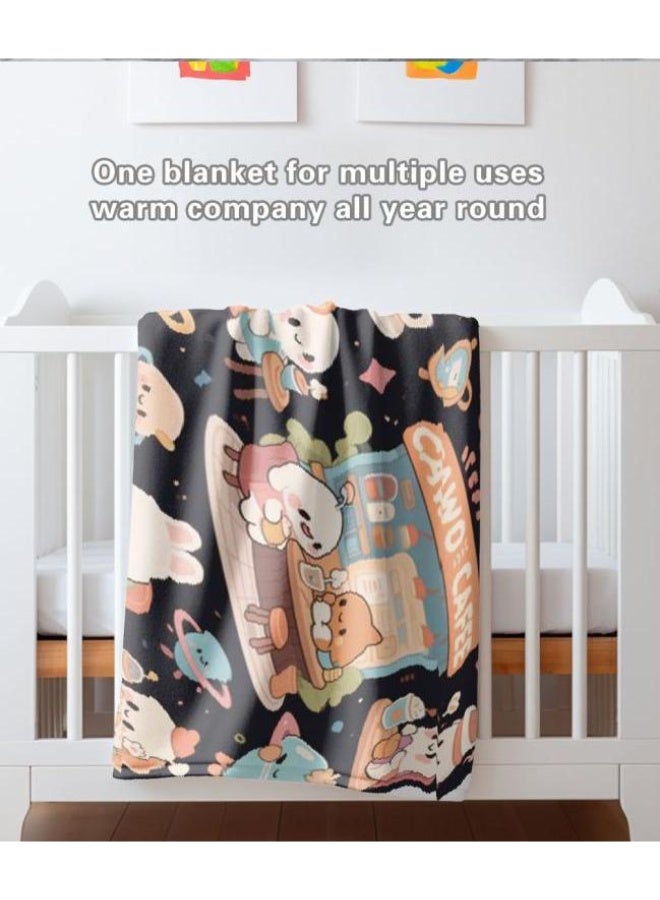 عام بطانية رقيقة من الفانيلا الكرتونية للأطفال والرضع (دافئة ومريحة، ومناسبة للنوم والألعاب) 70 سم * 100 سم - Image 4