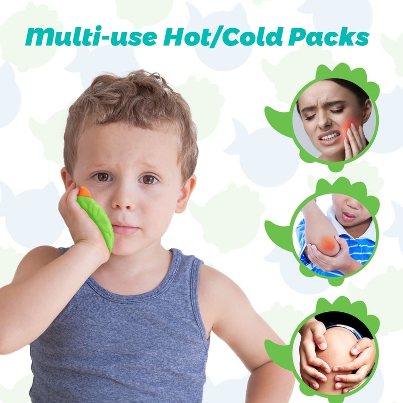 LotFancy Kids Ice Packs for Boo Boos, 3 Pack, Reusable Hot Cold Packs with Cute Plush Sleeves, Small Round Gel Beads Pads for Injuries, Headache, Fever, Wisdom Teeth, Pain Relief, 4.75â€ - Image 3