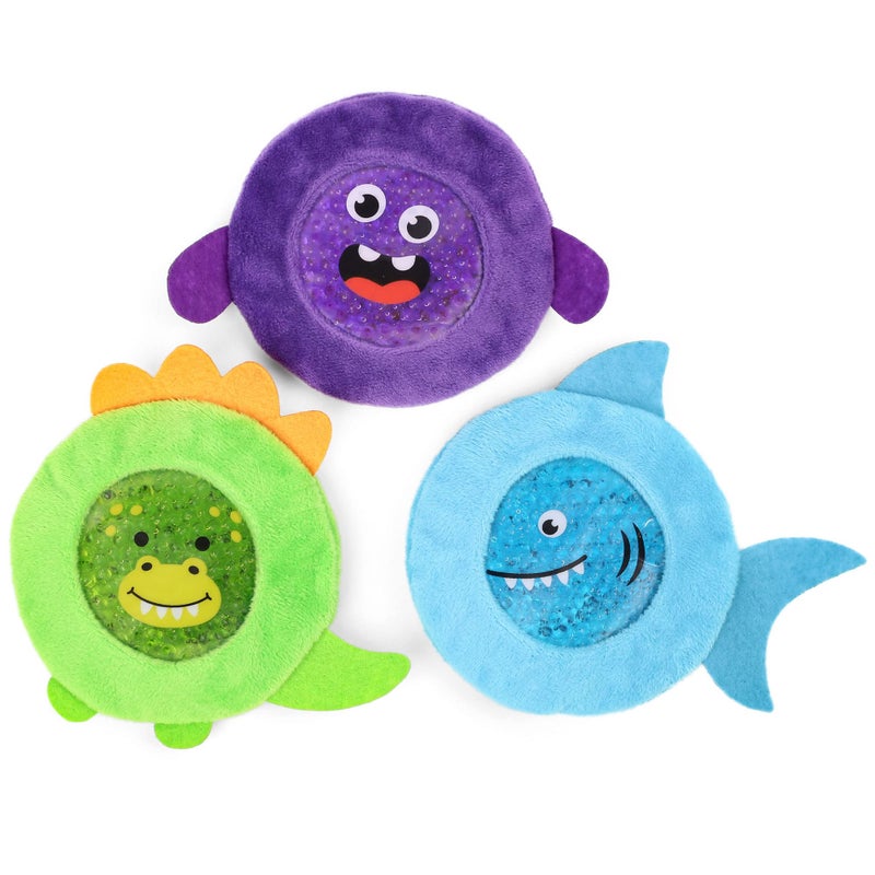 LotFancy Kids Ice Packs for Boo Boos, 3 Pack, Reusable Hot Cold Packs with Cute Plush Sleeves, Small Round Gel Beads Pads for Injuries, Headache, Fever, Wisdom Teeth, Pain Relief, 4.75â€ - Image 1