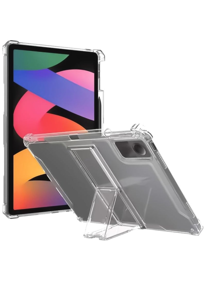 جراب شفاف بحامل لجهاز Xiaomi Redmi Pad SE 11 بوصة اللوحي 2023 جراب مقاوم للصدمات، رفيع وخفيف الوزن ومضاد للاصفرار، غطاء بمسند، مع حامل قلم رصاص - شفاف - Image 2