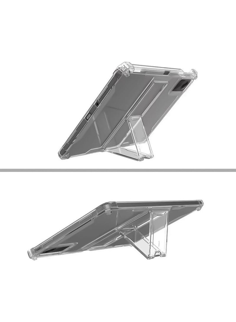 جراب شفاف بحامل لجهاز Xiaomi Redmi Pad SE 11 بوصة اللوحي 2023 جراب مقاوم للصدمات، رفيع وخفيف الوزن ومضاد للاصفرار، غطاء بمسند، مع حامل قلم رصاص - شفاف - Image 3