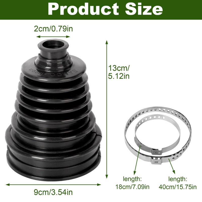 aleawol aleawol 4 Pcs CV Boot Kit, Silicone Universal Stretch CV Boot Kit with Clamps Split Universal Driveshaft Joint CV Boot Kit CV Boot Cover Durable CV Joint Boot Kit for Cars - Image 2
