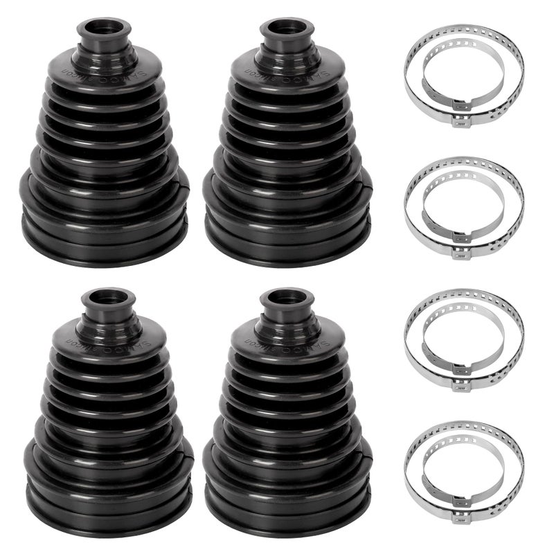 aleawol aleawol 4 Pcs CV Boot Kit, Silicone Universal Stretch CV Boot Kit with Clamps Split Universal Driveshaft Joint CV Boot Kit CV Boot Cover Durable CV Joint Boot Kit for Cars - Image 1