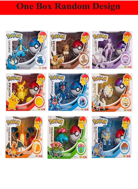 Pokémon Deformation Ball Assembled Toys Pikachu Lucario Charizard Eevee Anime Figure Model Decorative Gifts 1 box Random Design
