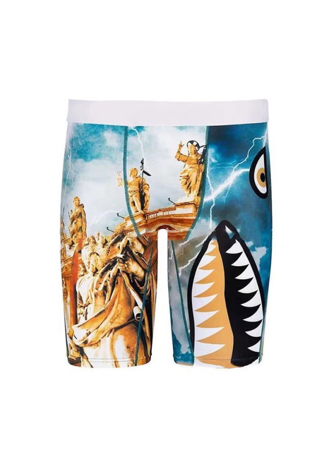 Lengthened Sports Boxer Panties Breathable Sweat-wicking Men's Sports Panties Thin Animal Print Men's Underwear
