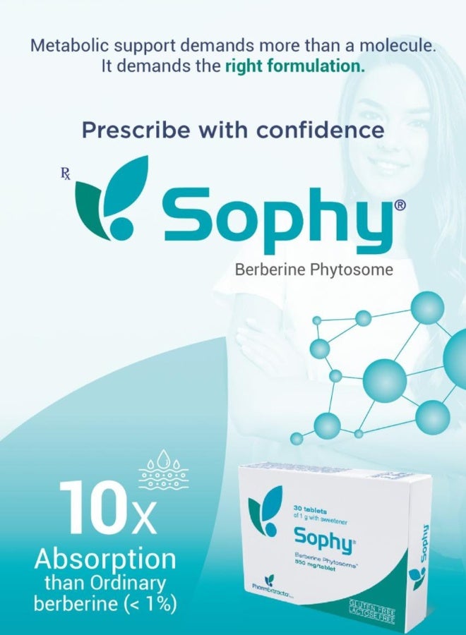 Sophy 550 mg – Berberine Phytosome® Tablets for PCOS & Metabolic Support – 30 Tablets | Gluten & Lactose Free - Image 4