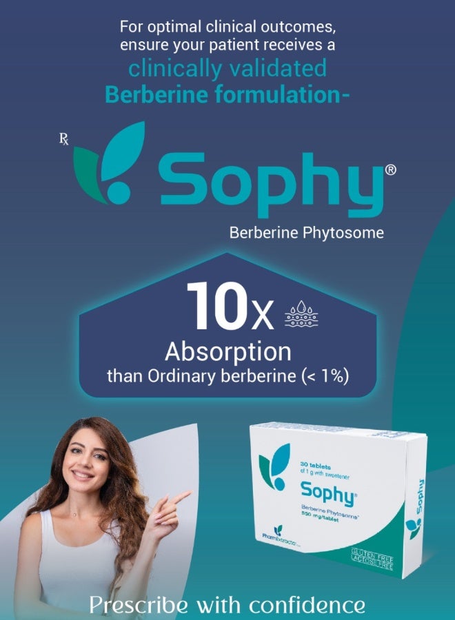 Sophy 550 mg – Berberine Phytosome® Tablets for PCOS & Metabolic Support – 30 Tablets | Gluten & Lactose Free - Image 5