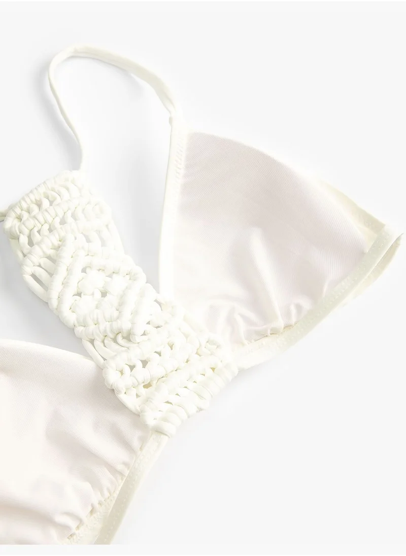 KOTON Macrame Back Detail Bikini Top