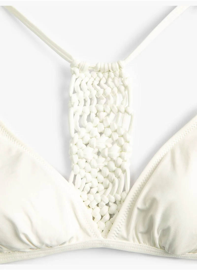 KOTON Macrame Back Detail Bikini Top